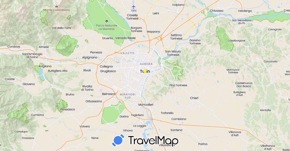 TravelMap itinerary: driving in Italy (Europe)