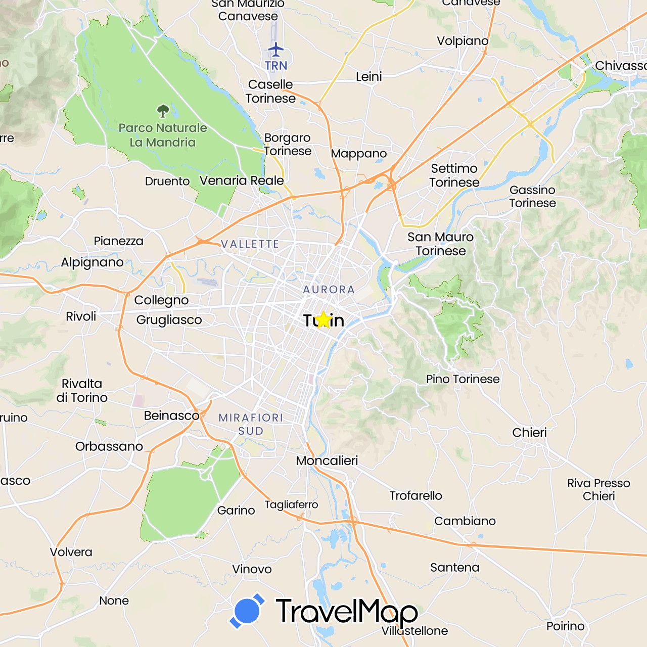 TravelMap itinerary: driving in Italy (Europe)