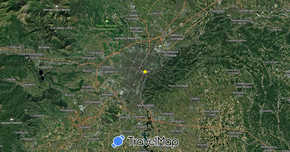 TravelMap itinerary: driving in Italy (Europe)